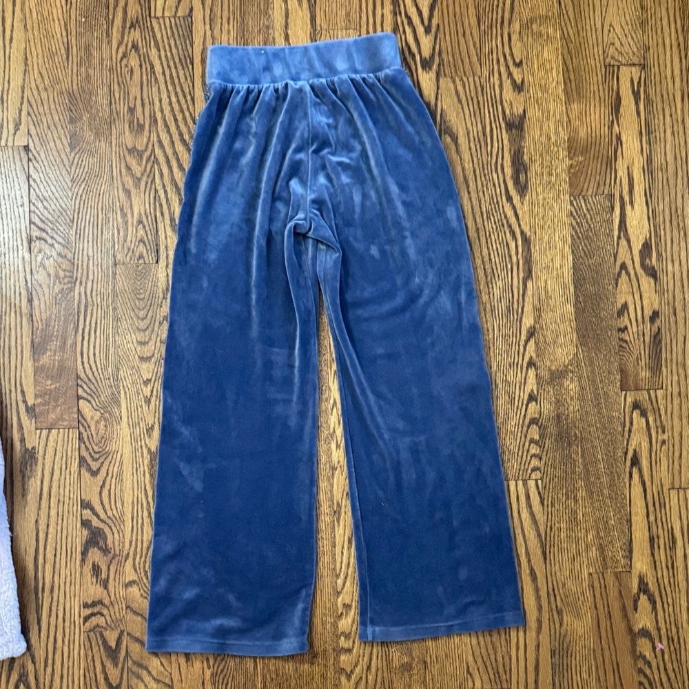 Y2K Limited Too Velour Sparkle Blue Track Pants SZ M (10) - Picture 5 of 5